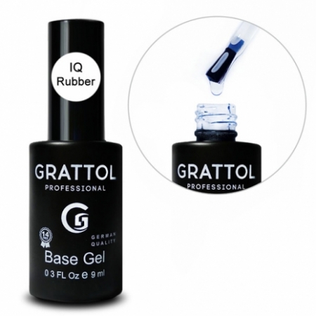 Grattol IQ Rubber Base Gel - База гипоаллергенная каучуковая, 9 ml